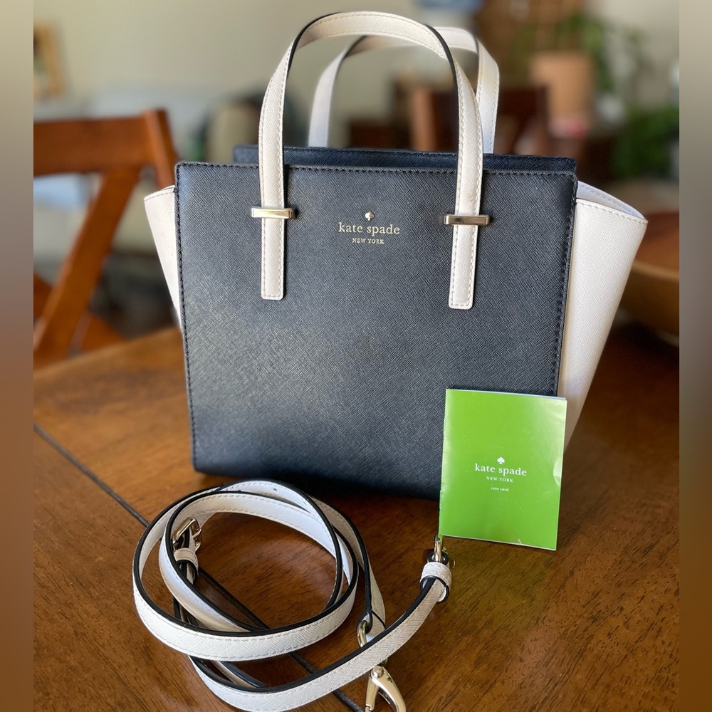 Kate Spade Cedar Street Hayden Small Black and White Handbag